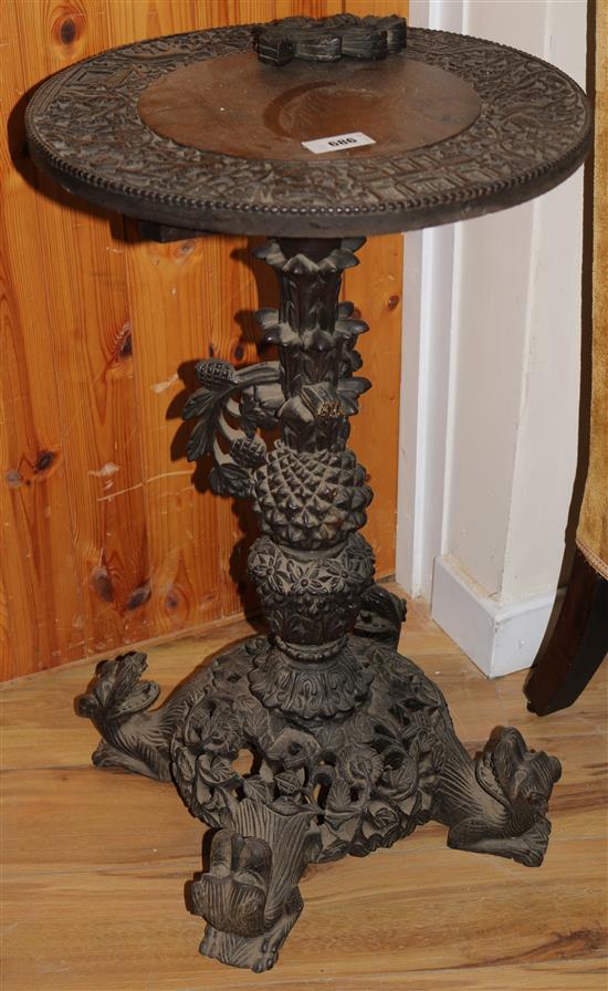 An Indian hardwood occasional table, W.46cms